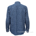 Chemises décontractées d&#39;été bleues bon marché coupe ajustée